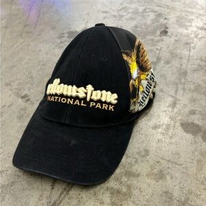 Yellowstone National Park Embroidered Baseball Cap Eagle Embroidery Black Fitted